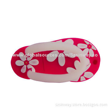 Slipper Rubber USB Flash Drive, 8GB Capacity, CE, RoHS, FCC Marks